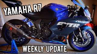 Yamaha R7  Weekly update  Fork work again and tire balancing [upl. by Aleakcim414]