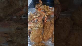 Crispy golden brown blue crab and catfish shortvideo shorts food dinnertime cooking [upl. by Enneira826]