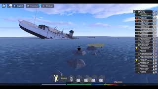 sentado em uma pedra e assistindo um navio afundandoSinking of GreyrockRoblox [upl. by Pete653]