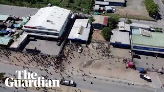 Drone video shows scale of looting in Papua New Guinea [upl. by Petr]