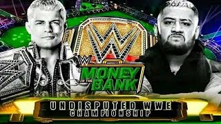 WWE Money in the Bank 2024 Cody Rhodes vs Solo Sikoa  Undisputed WWE Championship [upl. by Piks]