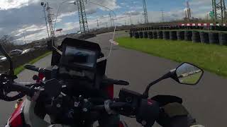 Mitas E09 Dakar on the road racing circuit  Africa Twin 1100 [upl. by Schofield]