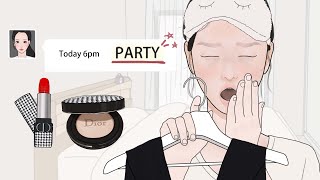 디올 원브랜드 메이크업 연말파티에서 가장 빛나는 방법은 루루팡 애니메이션 ASMR [upl. by Elocel]