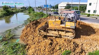 Started Project Processing Filling Up The Land huge Bulldozer KOMATSU D60P Long Truck Unloading [upl. by Astor765]