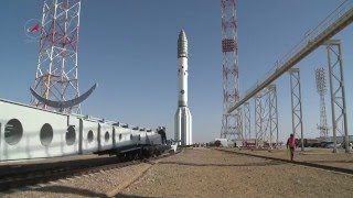 Вывоз РКН «ПротонМ» с КА миссии ExoMars2016 [upl. by Ardnatal666]