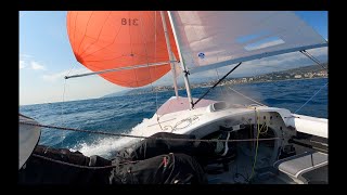 Dragon Sailing in Slow Motion POV Team 1quick1 SUI318 in Imperia March 2021 [upl. by Seabrooke]