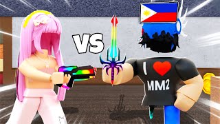 I 1V1D the BEST PRO PLAYER in Roblox Murder Mystery 2 [upl. by Enirual]