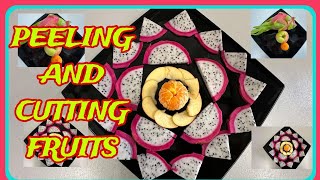 PEELING AND CUTTING FRUITS asmr peeling cutting fruits food viralvideo trending [upl. by Valerian701]