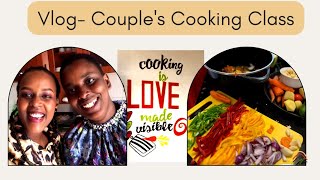 VLOG Date Night  We went to a Couples Cooking Class With Chef Phiona Ninsiima  He got skills😍🥰 [upl. by Adnavoj]