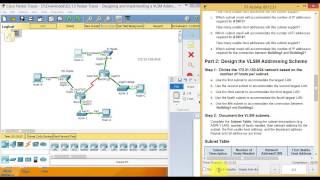 8215 Packet Tracer Designing and Implementing a VLSM Addressing Scheme [upl. by Audrey252]