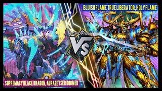 Cardfight Vanguard  Supremacy Aurageyser VS Bluish Flame Liberator [upl. by Acimahs453]