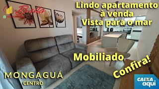 🟢 Apartamento mobiliado à venda no centro de Mongaguá com vista para o mar [upl. by Naahs]