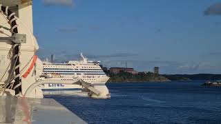 Silja line quotSilja symphonyquot departs Stockholm port [upl. by Madaih]