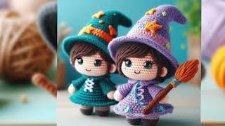 Amigurumis de Bruxinhas em crochê inspiração Halloween [upl. by Studley]