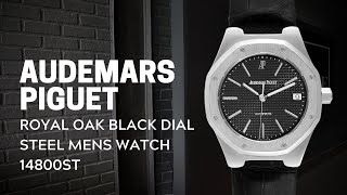 Audemars Piguet Royal Oak Black Dial Steel Mens Watch 14800ST Review  SwissWatchExpo [upl. by Humph934]