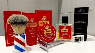 💈🔥Friday Cella🔥💈Cella Pre Shave Gel Cella Shaving Cream Cella Aftershave Shlyuz Prime DE Razor [upl. by Gentille]