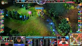 FNC vs C9  Fnatic vs Cloud 9 Game 1 Bo3 Worlds 2013 Quarter finals  Season 3 championship S3 VOD [upl. by Alaehs]