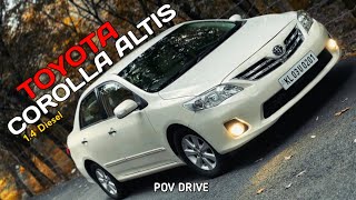 2011 Toyota COROLLA ALTIS  Diesel 14  88BHP  sedan cars  POV DRIVE  DUDE VLOGS  corolla [upl. by Ardnua]