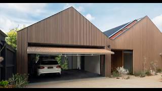 Tilt lift garage door with timber look aluminium battens [upl. by Gniliem]