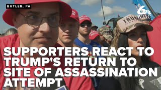 Supporters react to Trumps return to Butler Pennsylvania where he was nearly assassinated [upl. by Yreva]