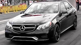 2015 E63 S AMG Drag Test  Stock  No Launch Control  Road Test TV ® [upl. by Corron418]