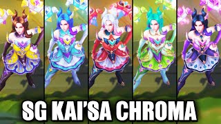 All Star Guardian KaiSa Chroma Skins Spotlight League of Legends [upl. by Nadbus]