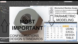 Parametric Modeling SolidWorks integrating Excel Design tables amp configuration Part 2 [upl. by Notrab861]