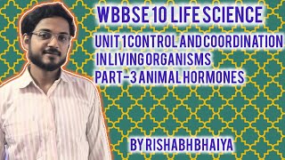 Part 3 Animal hormones control and coordination in living life science wbbse 10 [upl. by Netta864]