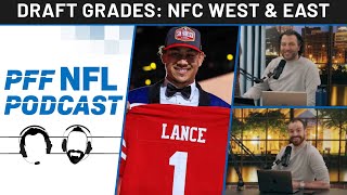 PFF NFL Podcast DRAFT GRADES NFC West and East  PFF [upl. by Riddle354]