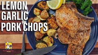 Oven Baked Lemon Garlic Pork Chops  Simple Recipe [upl. by Stryker486]