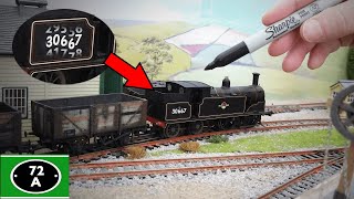 How to renumber a model locomotive with a Sharpie Pen [upl. by Nohsal768]