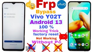 VIVO Y02Y02SY02T  Gmail Account Unlock  Android 13 NEW METHOD  Without Pc [upl. by Ojyram]