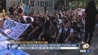 UCSD students protest proposed tuition hike [upl. by Garrott739]