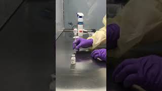 Aseptic preparation of lyophilized powder in a laminar airflow workbench [upl. by Logan]