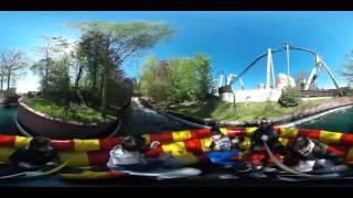 Descente du manège lOxygenarium parc Asterix en mode 360° theta go pro [upl. by Ahseral]