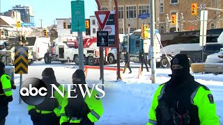 Ottawa police begin arresting protesters clearing streets [upl. by Aynos]