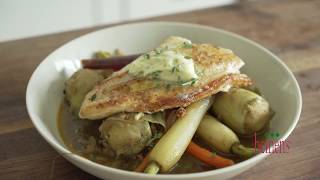 Pan Seared Grouper with LemonChive Butter and Barigoule [upl. by Gide]