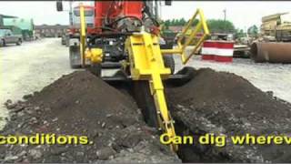 excavator mounted trenching httpwwwtrencherscouk [upl. by Atram]