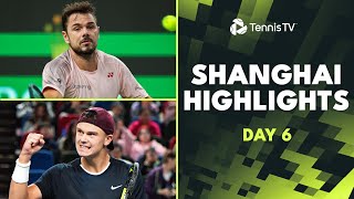 Rune vs Berrettini Wawrinka vs Cobolli Fritz amp Dimitrov Return  Shanghai 2024 Highlights Day 6 [upl. by Anilrats]