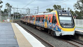 Queensland rails indigenous wrapped NGR 702 works DG22 through rocklea with driver and guard toots [upl. by Trilby]