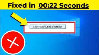 How to Restore Default Font Settings In Windows 10  2024 [upl. by Bradley]