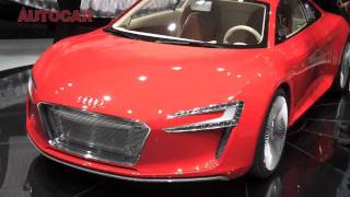 Frankfurt Motor Show Audi R8 etron electric concept by autocarcouk [upl. by Olympias485]