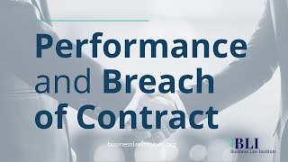 Performance and Breach of Contract Material Breach Immaterial Breach Anticipatory Breach [upl. by Fanchie]