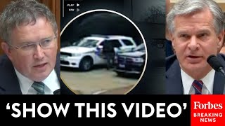 BREAKING NEWS Thomas Massie Confronts FBIs Wray With Shocking Video Relating To Jan 6 Pipe Bomb [upl. by Iover715]