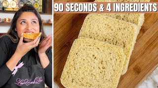 I MADE A 4 INGREDIENT BREAD IN 90 SECONDS TWO CARB KETO BREAD RECIPE [upl. by Jezrdna]