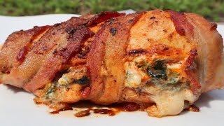 Bacon Wrapped Stuffed Chicken BreastStuffed Chicken Breast Recipe [upl. by Ecilef]