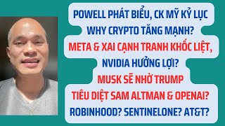 Why Crypto tăng mạnh META amp xAI khốc liệt NVIDIA hưởng lợi Musk amp OpenAI Robinhood ATampT [upl. by Margarete368]