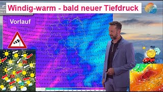 Heute wärmster Tag sonst weiter windigwarm Bald neuer Tiefdruck Wettervorhersage 1825092024 [upl. by Petronia913]