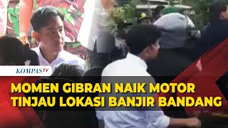 Momen Wapres Gibran Naik Motor Tinjau Lokasi Banjir Bandang di Sukabumi [upl. by Oznecniv]