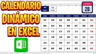 ✅ CÓMO HACER UN CALENDARIO DINAMICO EN EXCEL  SIN MACROS [upl. by Udall]